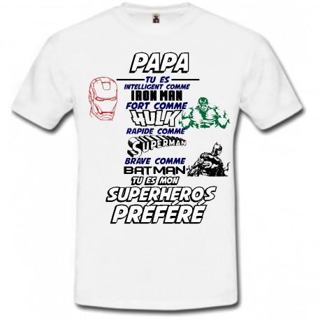 T-shirt papa super héros