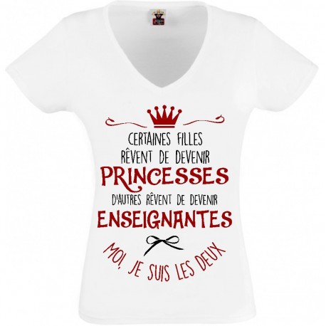T-shirt princesse enseignante